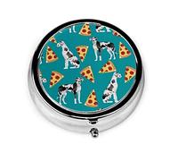 Pastillero Great Dane Pizza Pastillero Para Monedero Lindo Organizador De Pastillas Redondo De Viaje Pequeño
