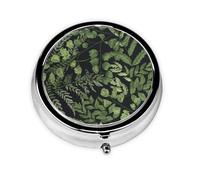 Pastillero, Helecho Natural Con Hierba Verde Redondo Pastillero Organizador De Medicina Pastillero De Viaje Organizador De Pastillas De Viaje