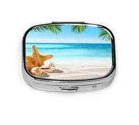 Pastillero hermoso Shell Sea Beach pastillero para bolsillo o monedero lindo pequeño contenedor de pastillas organizador de pastillas de viaje
