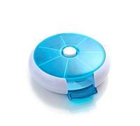 Pastillero Hogar Rotary pastilla pequeña caja portátil Una Semana dispensación de viaje caja de la píldora paquete de píldoras píldoras caja de embalaje Organizador Organizador de Medicamentos