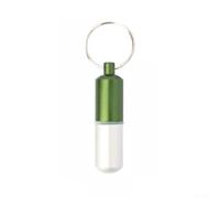 Pastillero impermeable de aleación de aluminio para viajes, camping, senderismo, caja de metal compacta de 1,3 x 4,5 cm