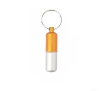 Pastillero impermeable de aleación de aluminio para viajes, camping, senderismo, caja de metal compacta de 1,3 x 4,5 cm (F)