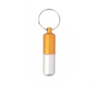 Pastillero impermeable de aleación de aluminio para viajes, camping, senderismo, caja de metal compacta de 1,3 x 4,5 cm de largo