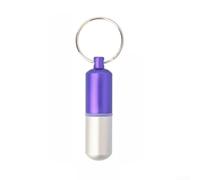 Pastillero impermeable de aleación de aluminio para viajes, camping, senderismo, caja de metal compacta de 1,3 x 4,5 cm de alto