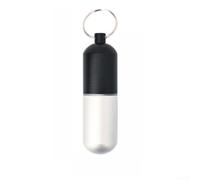 Pastillero impermeable de aleación de aluminio para viajes, camping, senderismo, caja de metal compacta de 1,3 x 4,5 cm (M)