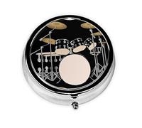 Pastillero Jazz Drum personalizado viaje pastillero redondo pastillero decorativo Metal medicina vitamina organizador caja