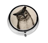 Pastillero lindo búho personalizado viaje pastillero redondo pastillero decorativo Metal medicina vitamina organizador caja