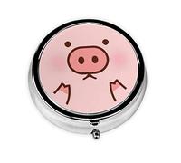 Pastillero lindo cerdo personalizado viaje pastillero redondo pastillero decorativo Metal medicina vitamina organizador caja