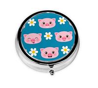 Pastillero lindo cerdo personalizado viaje pastillero redondo pastillero decorativo Metal medicina vitamina organizador caja