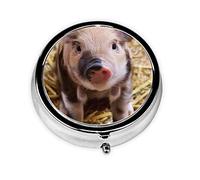 Pastillero lindo cerdo personalizado viaje pastillero redondo pastillero decorativo Metal medicina vitamina organizador caja