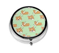 Pastillero lindo perro Corgi personalizado viaje pastillero redondo pastillero decorativo Metal medicina vitamina caja organizadora