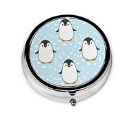 Pastillero Lindo Pingüino Pastillero Para Monedero Lindo Pequeño Viaje Organizador De Pastillas De Forma Redonda