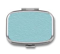 Pastillero liso con textura de tarjeta azul pastel con 2 compartimentos, organizador de pastillas de viaje para bolso de bolsillo
