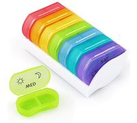 Pastillero Little Daily AM PM para 7 días, pequeño bolsillo para píldoras, bonito contenedor organizador de medicamentos 2 veces al día