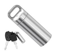 Pastillero - Llavero | Contenedor diario impermeable, pequeño soporte de aluminio para medicamentos con bolsillo para bolso de viaje, organizador portátil de aspirina, plateado