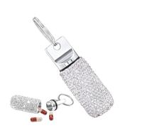 Pastillero Llavero de Metal Pastillero de Medicina Diamante Viaje Portátil Impermeable Pastillero para Hombre Bolso de Supervivencia al Aire Libre
