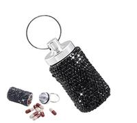 Pastillero Llavero de Metal Pastillero de Medicina Diamante Viaje Portátil Impermeable Pastillero para Hombre Bolso de Supervivencia al Aire Libre