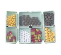 Pastillero magnético plegable ABS, semanal de 10 x 7 x 2,5 cm, clasificador de 7 compartimentos a prueba de humedad, cierre magnético seguro, organizador de medicamentos para viajeros, pacientes