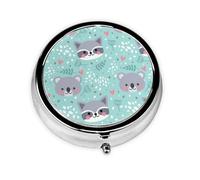 Pastillero, mapache y koala, pastillero redondo, organizador de medicinas, pastillero de viaje, organizador de pastillas de viaje