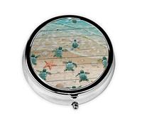 Pastillero mar tortuga estrella de mar personalizado viaje pastillero redondo pastillero decorativo Metal medicina vitamina caja organizadora