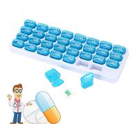 Pastillero Mensual 1 Toma Diaria, Caja de Pastillas Pequeña para 1 Mes, Sin BPA Viaje Bolsillo Contenedor de Pastillas Portátil Organizadora de Medicamentos Vitaminas Tableta Estuche