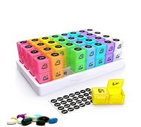 Pastillero Mensual 2 Tomas Diarias, Caja Organizador de Pastillas Grande para 1 Mes, Libre BPA Dosificador Medicamentos con 32 Compartimentos para Mañana y Noche