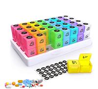 Pastillero Mensual 2 Tomas Diarias, Mañana y Noche Pastillero Viaje, Portatil 31 Dias Organizador Medicamentos, Sin BPA Herméticamente Caja, Ayudas para la memoria