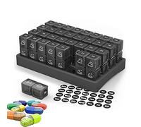 Pastillero Mensual 2 Tomas Diarias, Organizador Pastillas Viaje 31 Dias Am/Pm Caja para Medicinales con 32 Compartimentos, 4 Semanal Pastilleros Mensuales Grandes para Mañana y Tarde