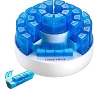 Pastillero Mensual 31 Dias 4 Tomas, Caja de Pastillas con Compartimento para el Día, Viaje Dispensador de Pastillas Diario 4 Compartimentos Sin Bpa Plástico Organizador Medicamentos