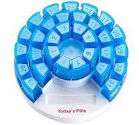 Pastillero Mensual 4 Tomas, Caja de Almacenamiento de Medicamentos con 31 Dias Pastillero Diario Pequeño Viaje Organizador Medicamentos para Vitaminas, Aceites de Pescado,Suplemento