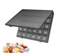 Pastillero mensual - de almacenamiento de 21 x 18 x 3 cm, organizador de medicamentos de polipropileno, diseño de gran capacidad y compartimentos visibles | Accesorios de salud personal para el