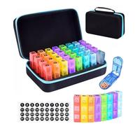 Pastillero mensual organizador 3 veces al día, 31 días, pastillero de un mes, con cortador de píldoras AM PM Tablet, cajas de dosset portátil de almacenamiento de medicamentos para medicamentos