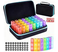 Pastillero mensual organizador 3 veces al día, pastillero portátil de viaje AM PM Tablet Dosset Box con 32 compartimentos diarios 1 mes pastillero organizador de pastillas para medicamentos, vitaminas