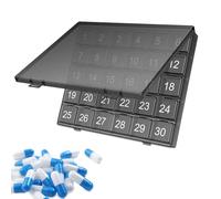 Pastillero Mensual - Pastillero Mensual, Contenedores De Almacenamiento De PP De Gran Capacidad Para 30 Días, Estuche Para Medicinas Apretable Para Abrir | Organizador De Viaje Para Suplementos V