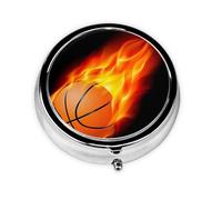 Pastillero Meta con 3 compartimentos, organizador portátil, diseño de baloncesto en llamas