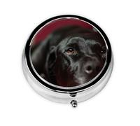 Pastillero Meta con 3 compartimentos, organizador portátil, para labrador retriever negro, mascotas, perros negros, bokeh
