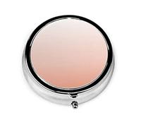 Pastillero Minimalista Chic Pastel Dusty Rose Ombre Blush Pink Pastillero para monedero Lindo pequeño organizador de pastillas redondo de viaje