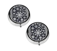 Pastillero moderno con estampado floral de 3 compartimentos, portátil para bolsillo o bolso, organizador de píldoras decorativo de metal, organizador de vitaminas, regalo único