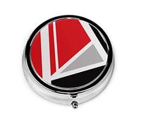 Pastillero moderno geométrico abstracto pastillero para monedero lindo pequeño organizador de pastillas redondo de viaje