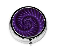 Pastillero Morado Espiral Fractal Pastillero Para Monedero Lindo Organizador De Pastillas De Forma Redonda De Viaje Pequeño