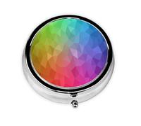 Pastillero, multicolor poligonal que consiste en triángulos arcoíris redondo pastillero organizador de medicinas pastillero de viaje organizador de pastillas de viaje