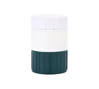 Pastillero multifuncional 4 en 1 con cortador de medicamentos, molinillo, taza, gris y blanco, 6,2 x 2,44 cm, almacenamiento portátil de medicamentos (verde)