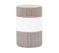Pastillero multifuncional 4 en 1 con cortador de medicamentos, molinillo, taza, gris y blanco, 6,2 x 2,44 cm, almacenamiento portátil de medicamentos (gris)
