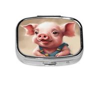 Pastillero Naughty Pigs Baby Print con 2 compartimentos grandes a prueba de humedad, organizador portátil para viajes