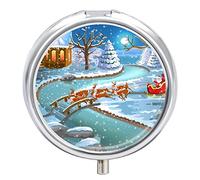 Pastillero navideño con diseño de ciervos y nieve