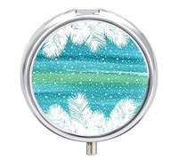 Pastillero navideño con patrón de puntos de nieve lindo y organizador de pastillas 2 compartimentos