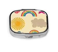 Pastillero nube Arco Iris feliz sol dibujos animados pastillero para bolsillo o monedero lindo pequeño pastillero contenedor viaje pastillero organizador