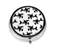Pastillero Orcas ballena personalizado viaje pastillero redondo pastillero decorativo Metal medicina vitamina caja organizadora