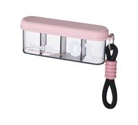 Pastillero organizador con compartimentos, estuche portátil para guardar medicamentos 2 veces al día, 4 habitaciones para dos días con cuerdas, organizador de medicamentos, caja para tabletas para