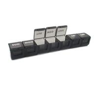 Pastillero organizador de 1/2/3/4 piezas para 7 días una vez, funda portátil de viaje para tabletas de vitaminas, fácil de abrir, compartimento pequeño para medicamentos, seguro y privacidad (negro,
